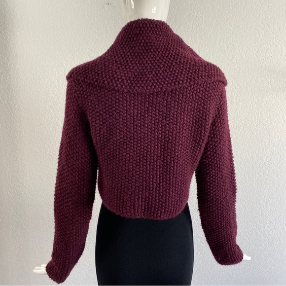 montse badell Burgundy crop alpaca sweater - Picture 6 of 7